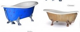 Ассортимент нестандартных цветов чугунных ванн