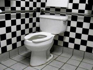 Фото дизайна туалета в черно-белом стиле