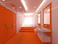 Варианты дизайна оранжевой ванной комнаты